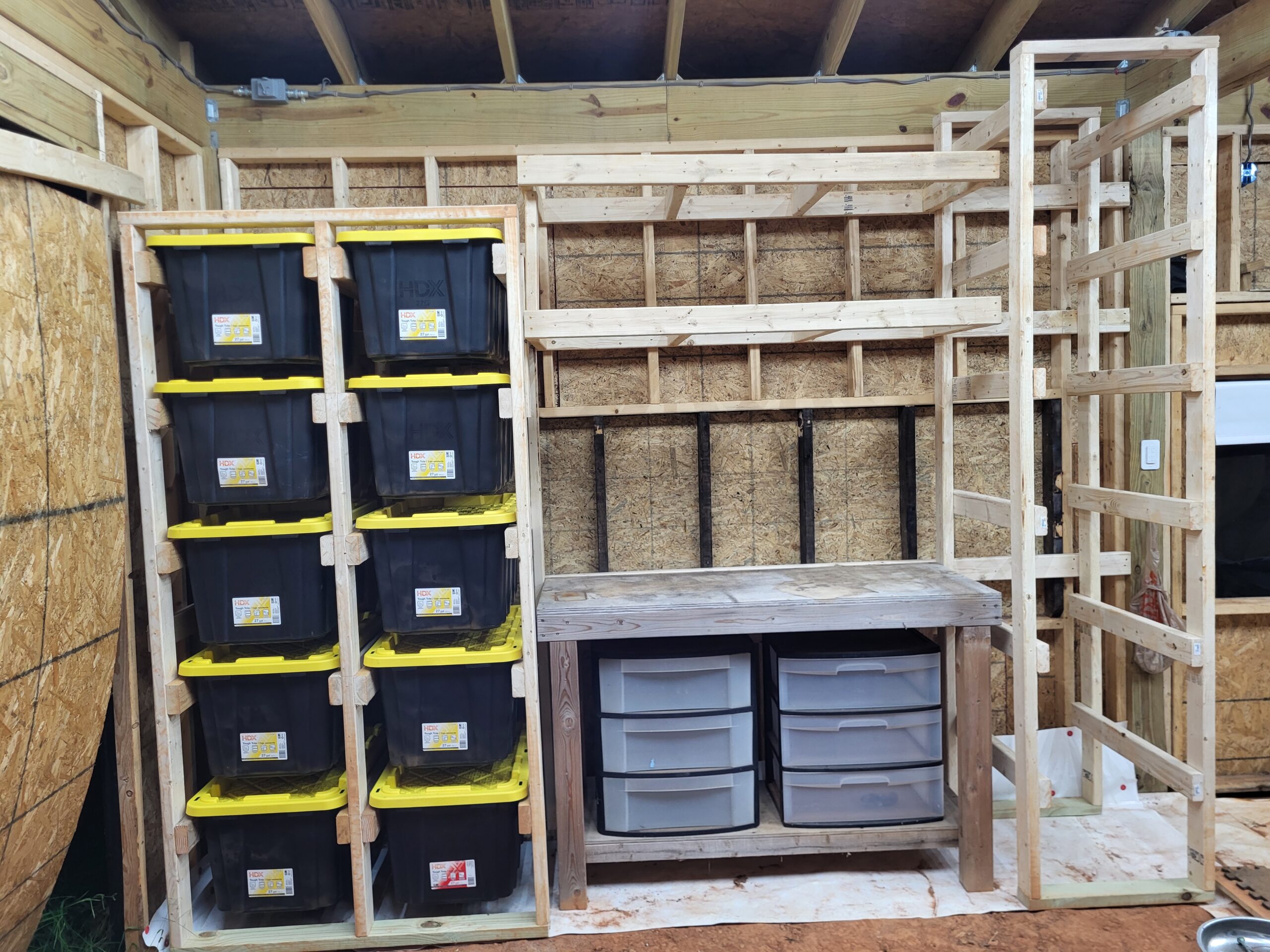 Custom carport storage and organization system
