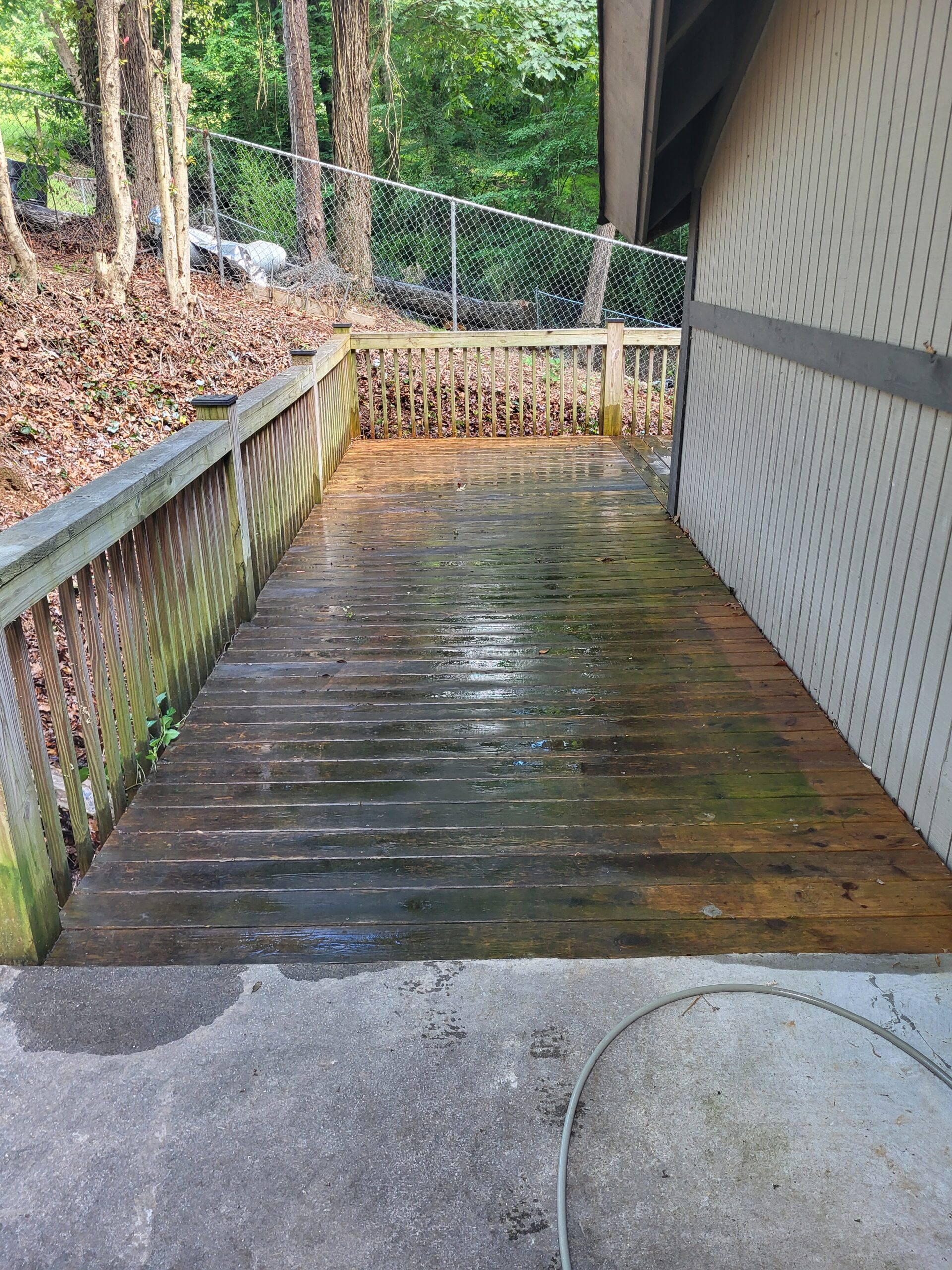 Deck before pressure washing