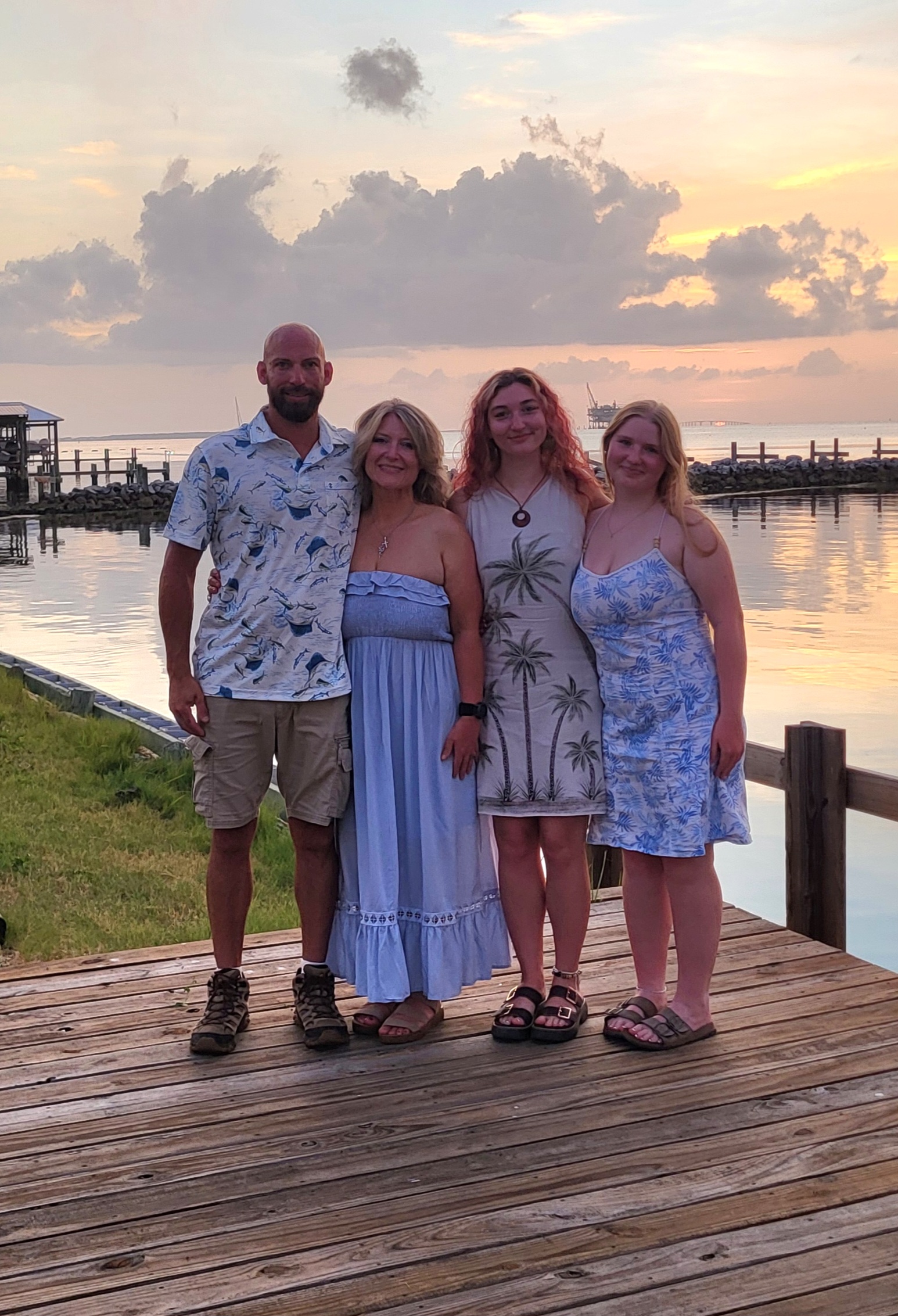 Logan and family together in Fort Morgan, Alabama