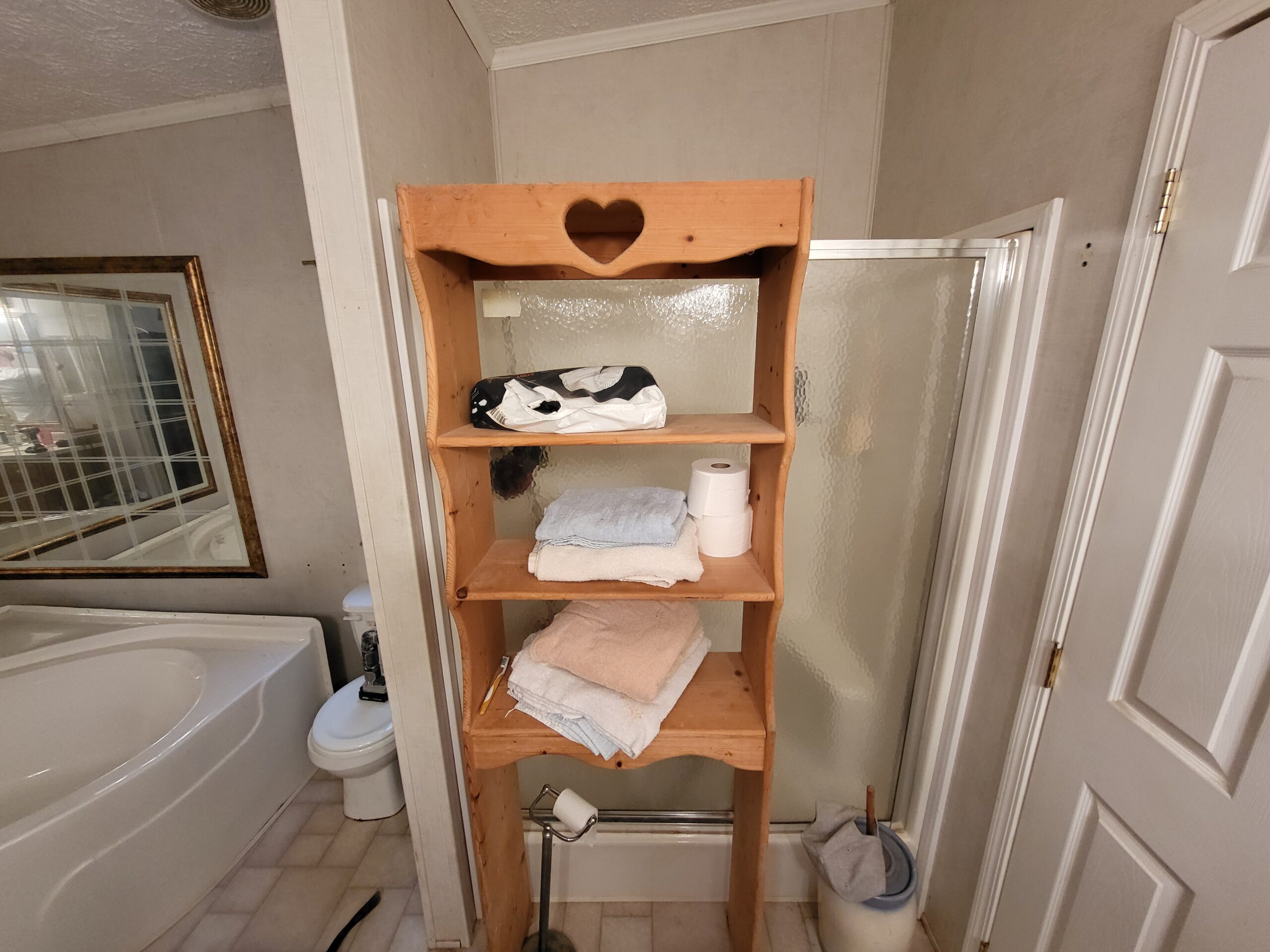Bathroom before VA HISA accessible shower remodel